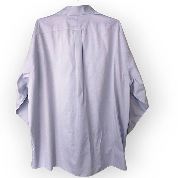 Roundtree & York Mens Shirt 18.5" Blue Oxford Button Down Gold Label Preppy - Picture 2 of 8
